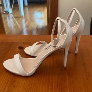 pure white pattern heels